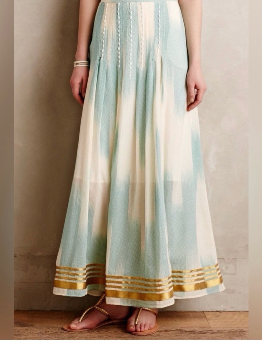 Anthropologie Floreat "Far Seas" maxi skirt size 4P